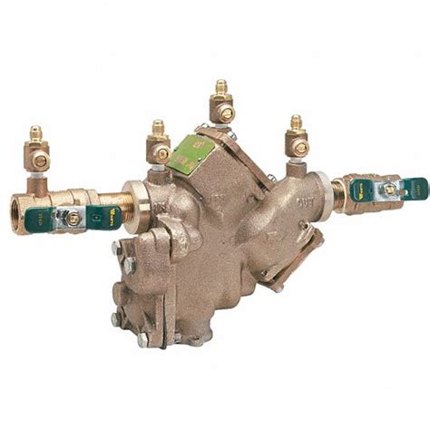 Watts Reduced Pressure Zone Backflow Preventer Watts 909 1 In Size Fnpt Bronze 33° To 140°f