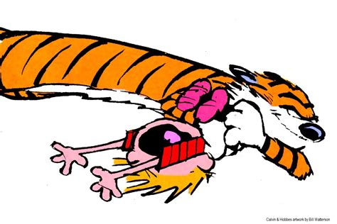 Calvin & Hobbes tiger attack Blank Template - Imgflip