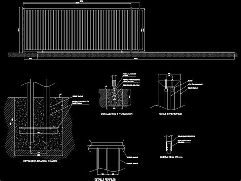 Metallisches Schiebetor F R Geh Use In Autocad Cad Bibliothek