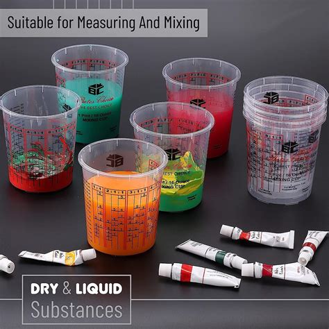 Bates 16 Oz Paint Mixing Cups 12 Pack Resin Mixing Cups For Epoxy Plastic Measuring Containers