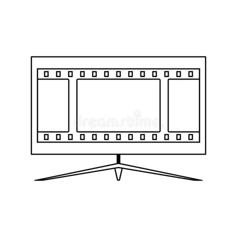 Ikona Ekranu Telewizji Kinowej Ilustracja Wektor Ilustracja Z O Onej