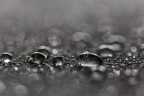 Rain Water Droplets On A Waterproof Fabric Stock Photo Image Of