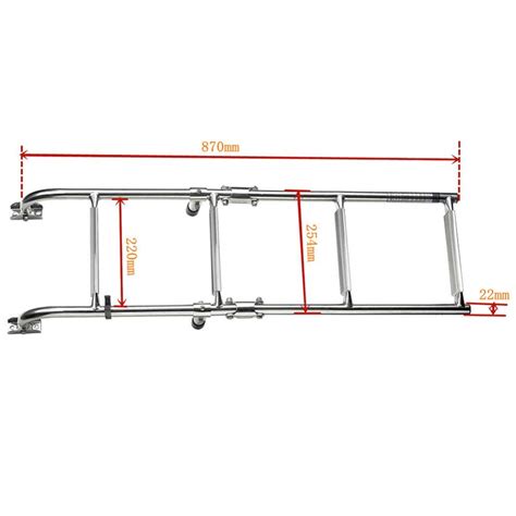 Buy Boat Ladder Stainless Steel 4 Step Folding Double Step Ladder