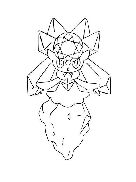 Pokemon Diancie Coloring Pages Free Printable