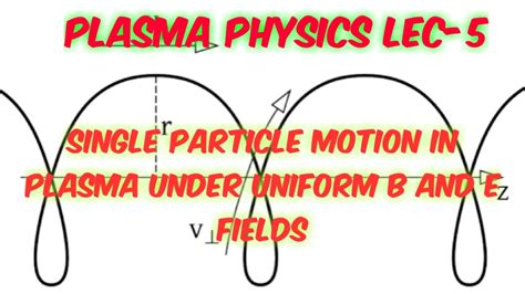 Single Particle Motion In Plasma Uniform B Field And E Field Plasma Physics Lec 5