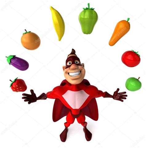 Superhero And Vegetables — Stock Photo © Julos 5826188