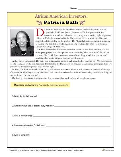 Black Inventors Word Search Worksheets Library