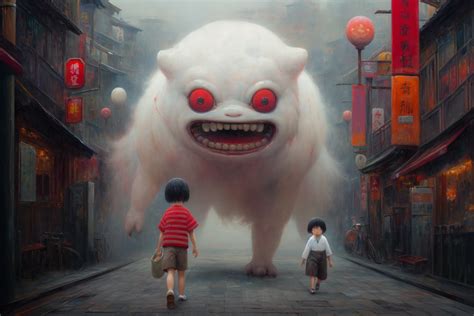 Studio Ghibli Creepy Chinatown Anime Creature Wallpaper Resolution