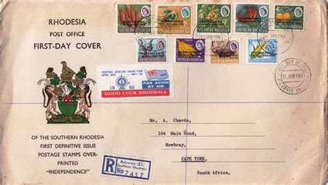 Zimbabwe Rhodesia Nyasaland Rhodesia 1966 1st Definitive Issue FDC