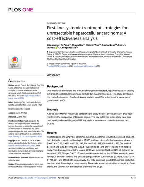 Pdf First Line Systemic Treatment Strategies For Unresectable