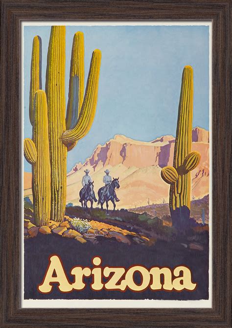 Arizona Vintage Poster 12x18 Giclee Art Print Gallery Framed