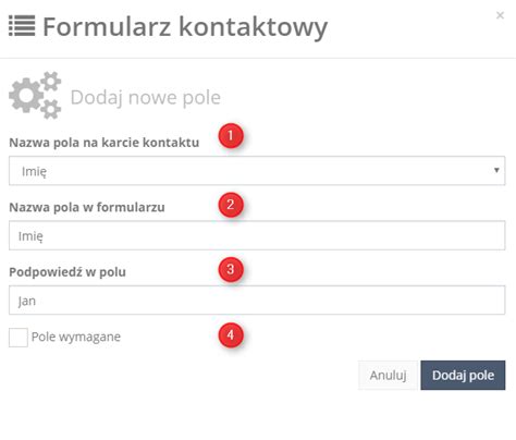 Tworzenie formularza za pomocą kreatora landing page SALESmanago AI