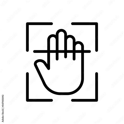 Hand Scanning Line Icon Fingerprint Finger Scan Hand Palm Security