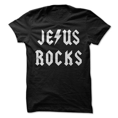 Jesus Rocks T Shirt Christian Tee Faith Shirt Womens Mens Unisex Hoodie Raglan Sleeve