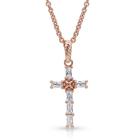 Montana Silversmith Entwined Rose Gold Brilliant Cross Necklace | Dry