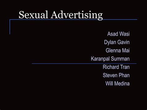 Sexual Advertising Ppt