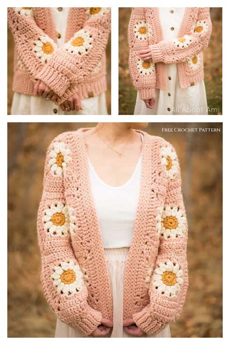 Cozy Days Daisy Cardigan Free Crochet Patterns Diy Magazine