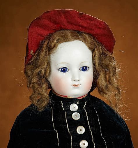 French Bisque Poupee With Cobalt Blue Eyes