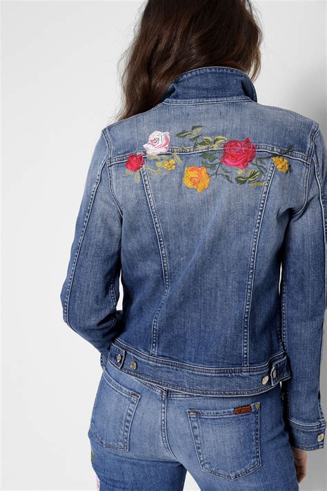 Rose Garden Embroidered Denim Jacket Embroidered Denim Jacket