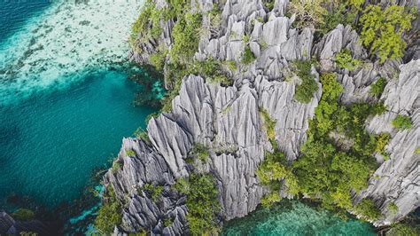 Philippines Trees Water Rock Formation HD Wallpaper Rare Gallery