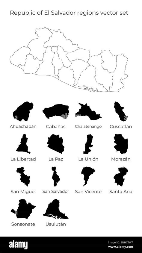 El Salvador Outline Map Handwritten Country Stock Vector