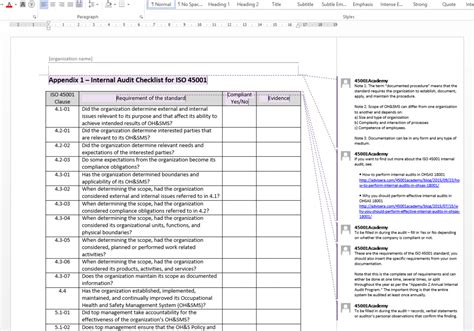 ISO 9001 Internal Audit Checklist