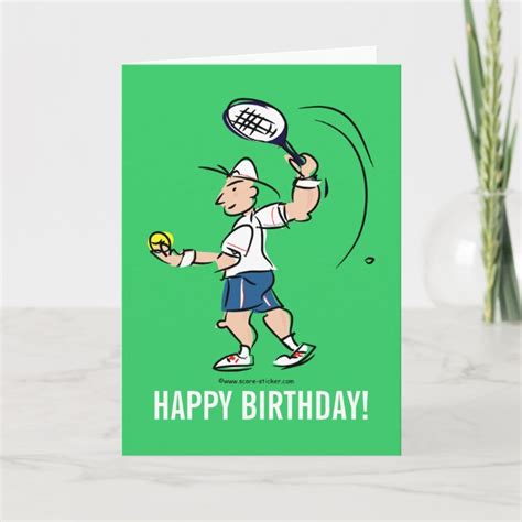 Birthday Greeting Card For Tennis Player