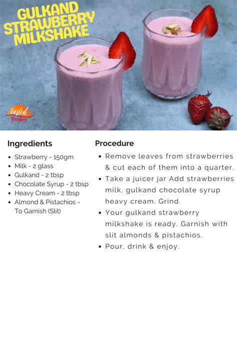 Gulkand Strawberry Milkshake - Tasted Recipes