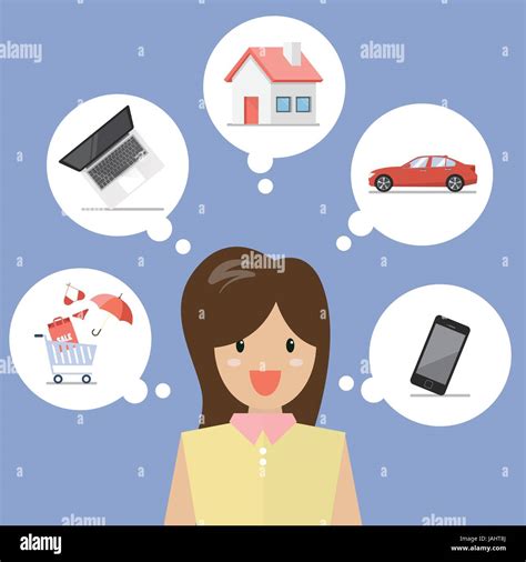 Business Woman Dreaming A Future Vector Illustration Stock Vector