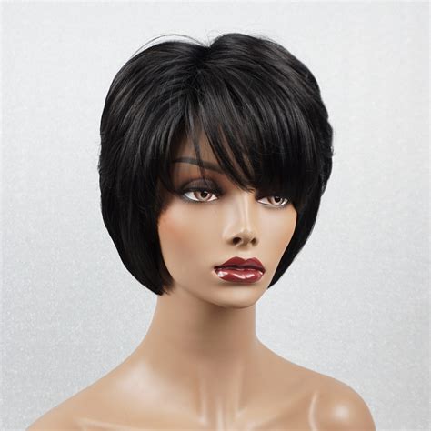 Short Black Bob Wig for Black Women 100 Human Hair Wigs With - Etsy