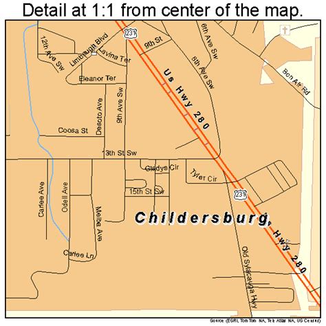 Childersburg Alabama Street Map 0114464