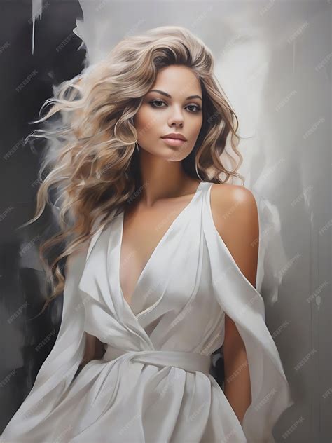 Premium Ai Image A Painting Of A Beautiful Woman In White Paint