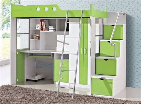 Young children bed multifunctional bed desk wardrobe combination bed ...