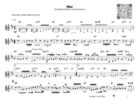 She arr Sérgio Matias da Cunha by Elvis Costello Sheet Music for