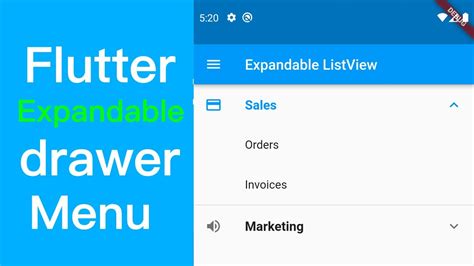 Flutter Expandable Drawer Menu Navigation With ExpansionTile YouTube