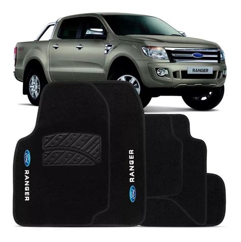 Tapete Carpete Bordado Ford Ranger Cabine Dupla Ano At