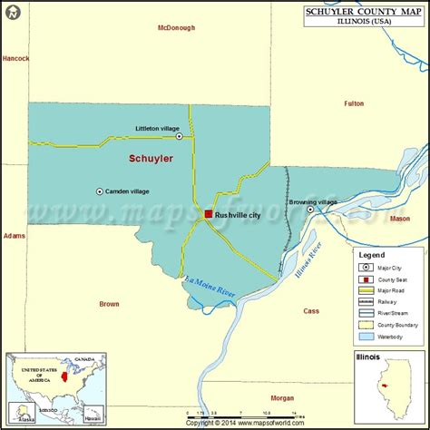 Schuyler County Map Illinois