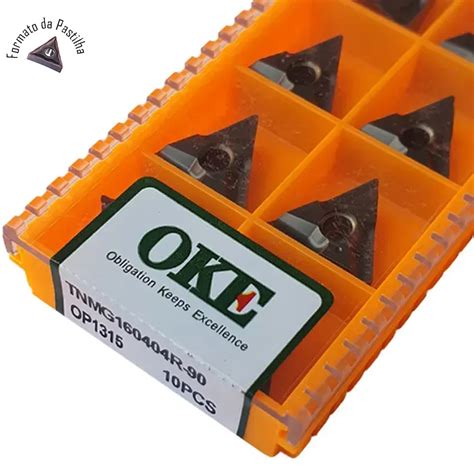 Inserto Pastilha TNMG 160404 R 90 OP1315 Metal Duro OKE