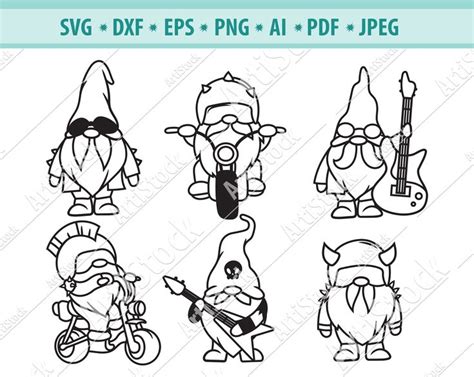 Gnome Biker Svg Gnome Svg Rock Gnome Svg Nordic Gnome Svg Gnome