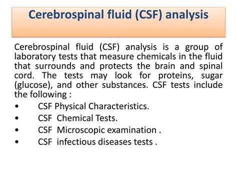 Ppt Cerebrospinal Fluid Csf Analysis Powerpoint Presentation Free