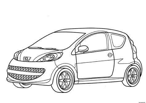 Coloriage Voiture Peugeot 107 JeColorie