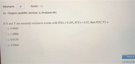 Solved Attempts Score Chapter Aseb T Section Chegg