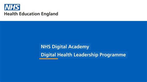 Nhs Digital Academy Digital Health Leadership Programme Youtube