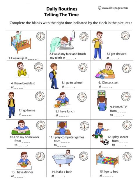 Daily Routines And The Time Worksheet Rutinas En Ingles Educacion