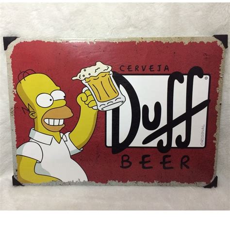 Quadro Placa Decorativa De Metal X Cm Cerveja Duff Frase De