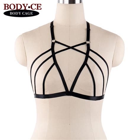 Women Fashion Tops Harness Cage Hollow Out Bra Elastic Strappy Bondage