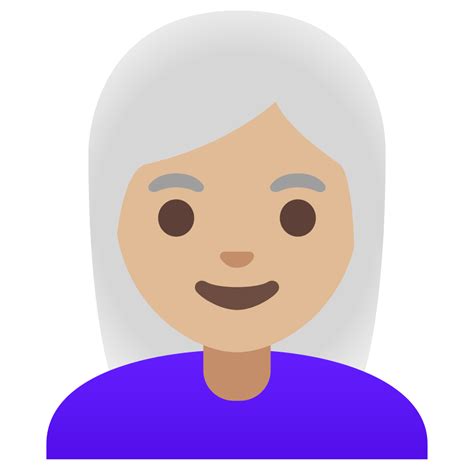 Frau Mittelhelle Hautfarbe Wei Es Haar Emoji