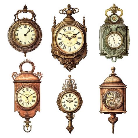 Premium AI Image A Close Up Of A Group Of Clocks On A White