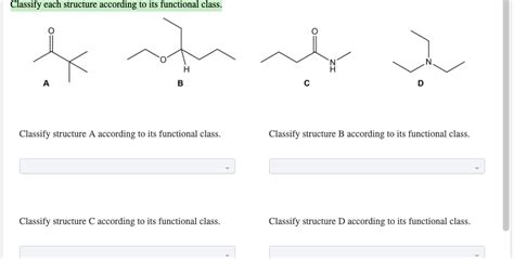 Solved Classify Each Structure According To Its Functional