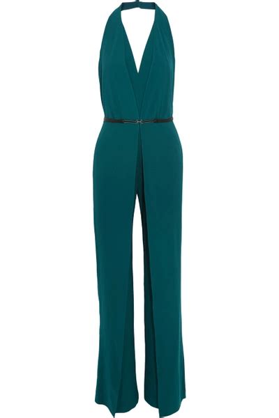 Halston Heritage Halterneck Stretch Crepe Jumpsuit Modesens